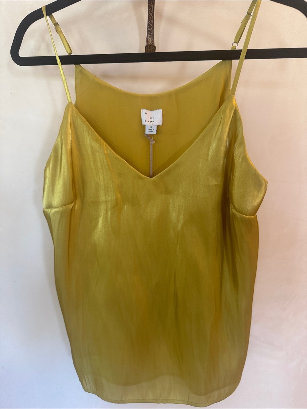 a new day Gold Satin V-Neck Cami with Spaghetti Straps - Picture 2 of 5